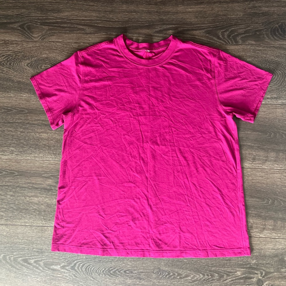 Lululemon All Yours Pima Cotton T-Shirt in Pink. Size 12. Excellent Condition.
